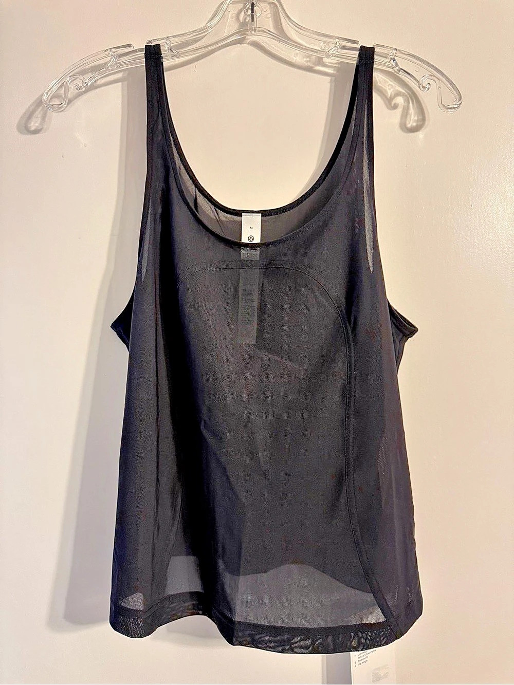 lululemon Stretch Mesh Relaxed-Fit Tank Mesh Tank in Black Size Medium NWT